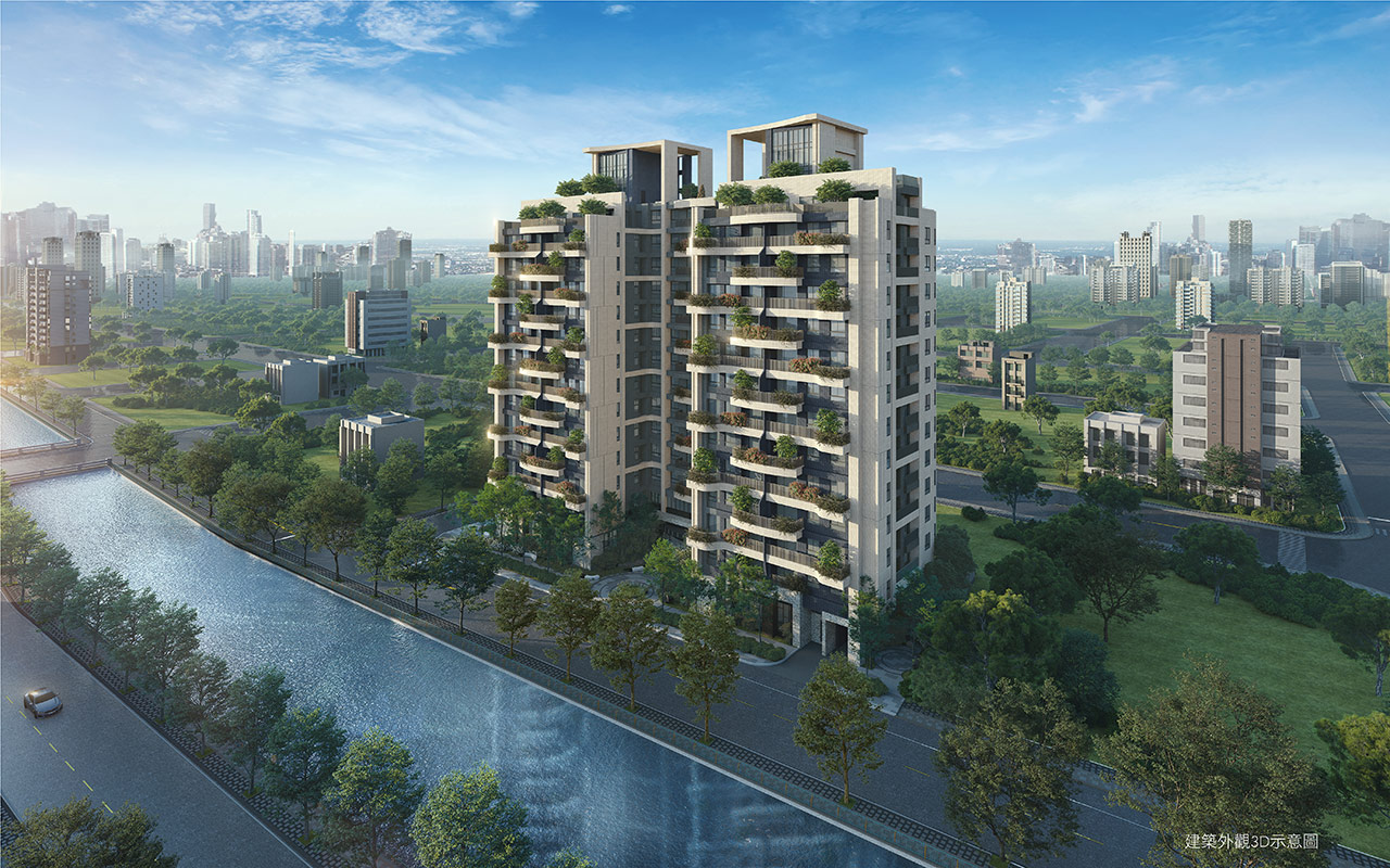 君睿建築外觀日景3D示意圖